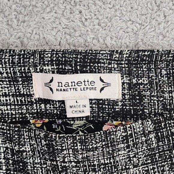 Nanette Lepore Womens Textured Black & White Leggings Pullon L - Picture 4 of 7
